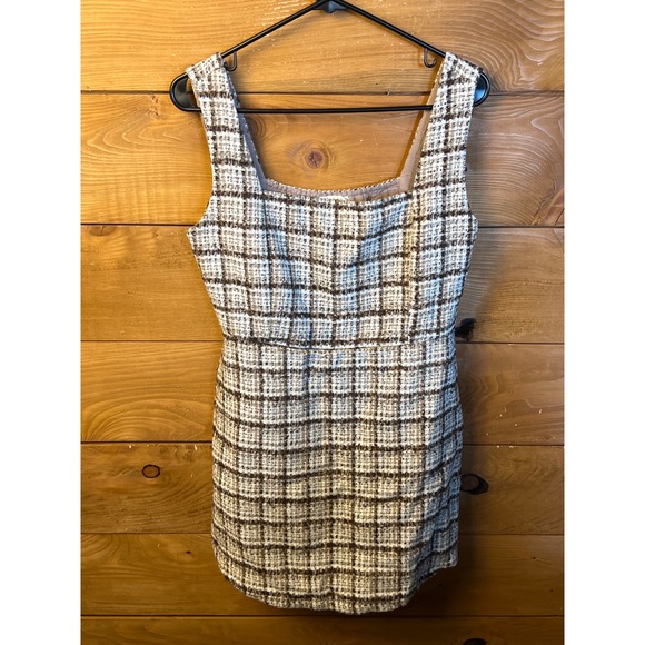 Kori Pants - Kori Womens Brown Plaid Tweed Sleeveless Mini Romper Dress Small Chic
Date night